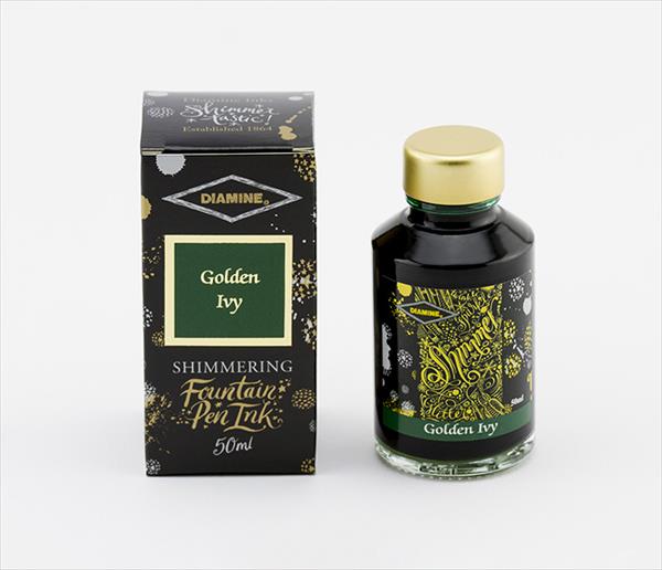 Diamine Shimmer Ink - golden ivy, 50ml ink bottle