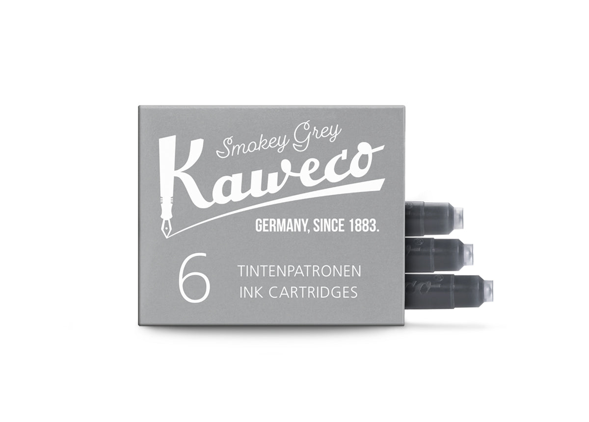 Kaweco ink cartridges, 6 pieces smoky gray