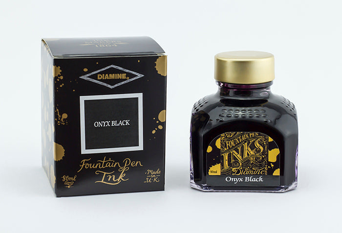 Diamine ink - onyx black / onyx black 80 ml