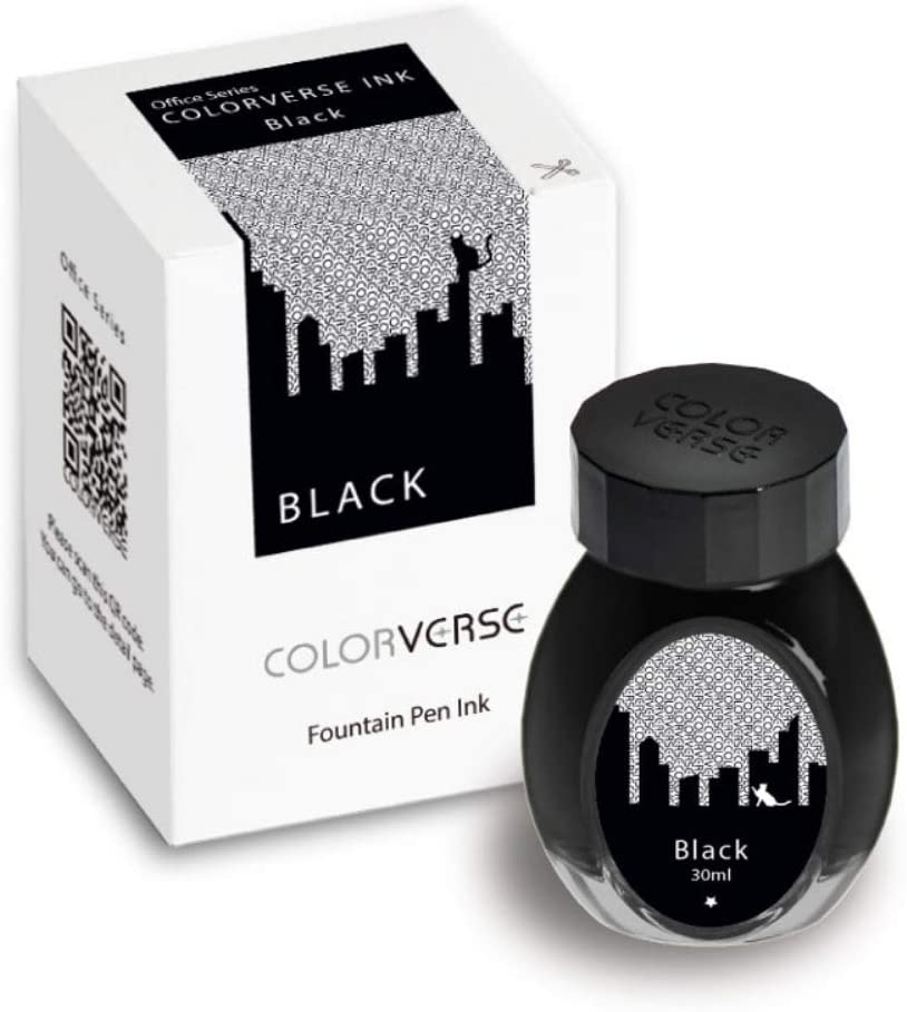 Colorverse 30 ml Tintenglas neben der dazugehörigen Verpackung.