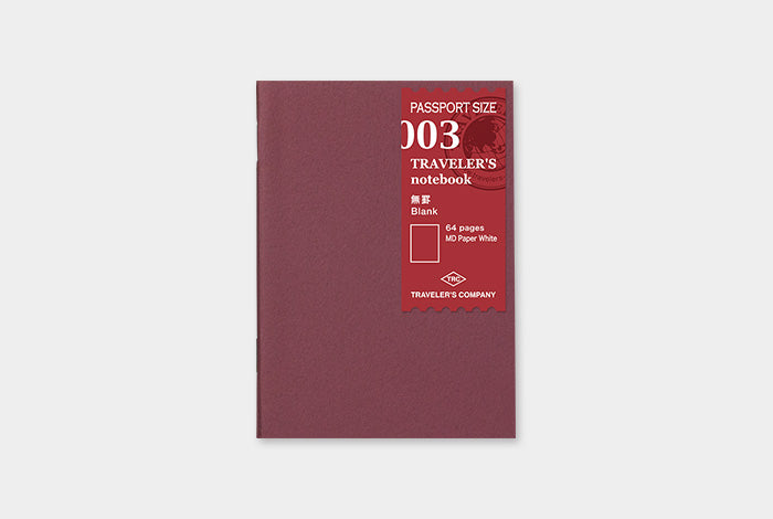 Traveler&#39;s Notebook Company - Passport Size Inserts blank (003)