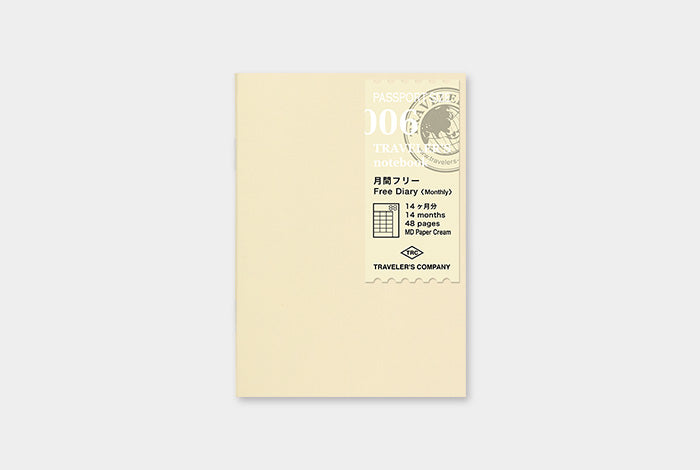 Traveler&#39;s Notebook Company - Passport - Free Diary Monthly (006)