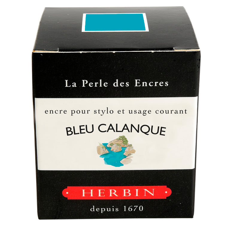 30 ml Tintenverpackung von Bleu Calanque J. Herbin.